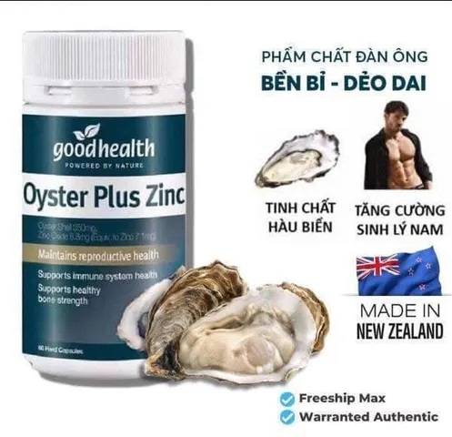Viên Uống Tinh Chất Hàu Oyster Plus Zinc Goodhealth Úc - Bổ Sung Kẽm Tăng Cường Sức Khỏe và Sinh Lý Nam Giới - Hỗ Trợ Miễn Dịch 60 Viên