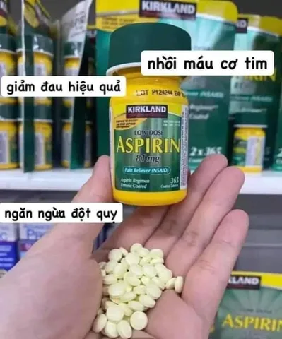 Viên uống Kirkland Low Dose Aspirin 81mg Hỗ Trợ Tim Mạch - 365 Viên Mỹ, Giảm Nguy Cơ Tai Biến, Duy Trì Sức Khỏe Tim Mạch