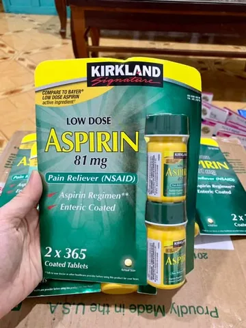 Viên uống Kirkland Low Dose Aspirin 81mg Hỗ Trợ Tim Mạch - 365 Viên Mỹ, Giảm Nguy Cơ Tai Biến, Duy Trì Sức Khỏe Tim Mạch