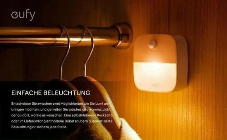 Set 3 Đèn LED Cảm Ứng EUFY - Tiết Kiệm Điện, Phát Hiện Chuyển Động 15m, Thích Hợp Cho Phòng Ngủ, Hành Lang, Tủ Quần Áo