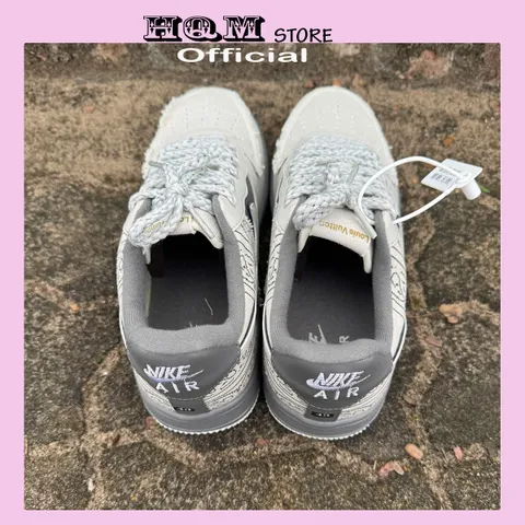Giày Thể Thao AF1 Dây Thừng Họa Tiết Paisley Màu Kem - Sneakers Unisex Thời Trang, Chất Lượng Cao, Phong Cách Năng Động