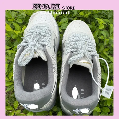 Giày Thể Thao AF1 Dây Thừng Họa Tiết Paisley Màu Kem - Sneakers Unisex Thời Trang, Chất Lượng Cao, Phong Cách Năng Động