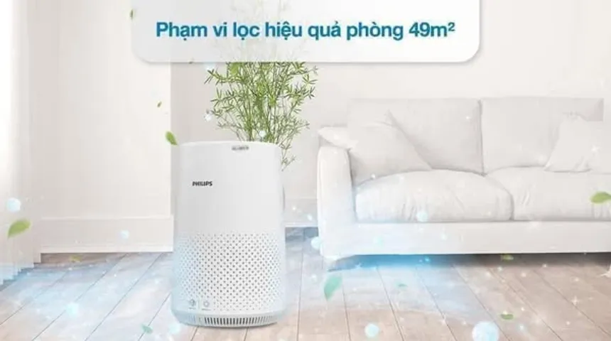 Máy lọc không khí Philips AC0850/20 - Công nghệ 3 lớp Nano Protect HEPA, Lọc bụi mịn PM2.5 cho phòng dưới 49m², Điều khiển qua ứng dụng smartphone