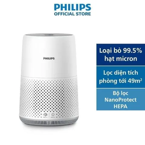 Máy lọc không khí Philips AC0850/20 - Công nghệ 3 lớp Nano Protect HEPA, Lọc bụi mịn PM2.5 cho phòng dưới 49m², Điều khiển qua ứng dụng smartphone