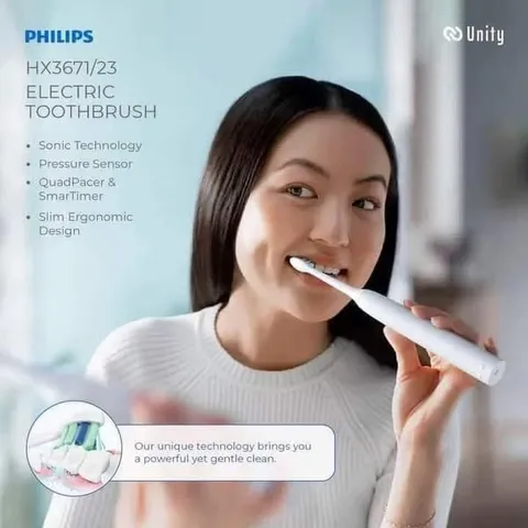 Bàn Chải Điện Philips Sonicare HX3671 - Công Nghệ Âm Thanh Tiên Tiến, Sạch Gấp Đôi, Chăm Sóc Răng Miệng Hiệu Quả, Dễ Dàng Sử Dụng