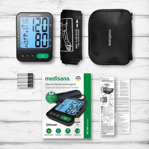 Máy Đo Huyết Áp Bắp Tay Medisana Bluetooth BU 580 - Thiết Bị Y Tế Chính Xác Kết Nối Ứng Dụng Vitadock+ Cho iOS & Android