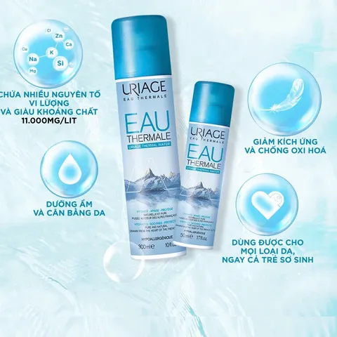 Uriage Xịt khoáng dưỡng ẩm cân bằng da URIAGE THERMAL WATER 50ml