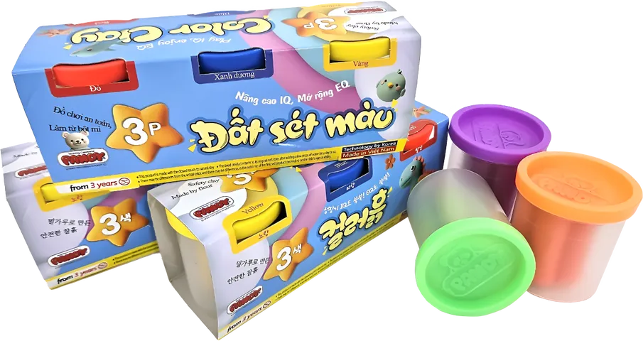 Bột Nặn Màu Sắc Pandy Cho Bé - Bộ 3 Hủ Đất Nặn Lành Tính, An Toàn Cho Trẻ Em - Khám Phá Sáng Tạo Nghệ Thuật