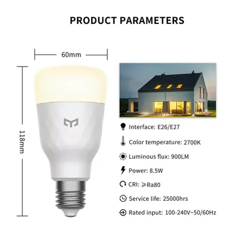 Bóng đèn LED Thông minh XIAOMI Yeelight W3 E26/E27 - Điều khiển qua App, Đèn RGB, Tiết kiệm điện, Tích hợp Google Assistant và Alexa