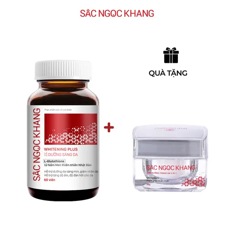 Viên Uống Trắng Da Whitening Plus Sắc Ngọc Khang - Giúp Da Sáng Mịn, Giảm Nhăn, Ức Chế Melanin Từ L-Glutathione & Chiết Xuất Trái Cây