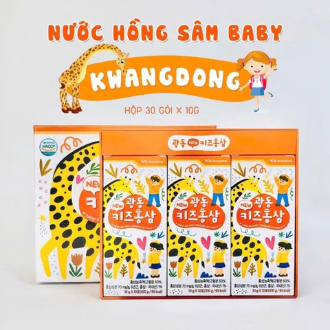 Nước Hồng Sâm Baby Kwangdong Hàn Quốc 10g x 30 gói - Tăng cường sức đề kháng và năng lượng tự nhiên cho cơ thể