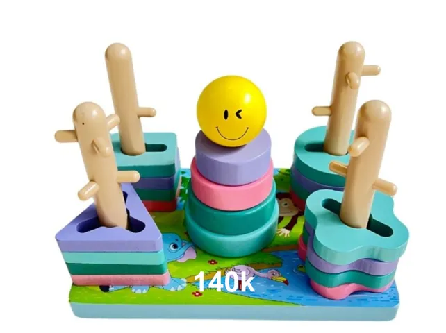 Đồ Chơi Gỗ Xếp Hình Nông Trại Đa Năng 5in1 - Đồ Chơi Giáo Dục Phát Triển Tư Duy Cho Bé 2-6 Tuổi