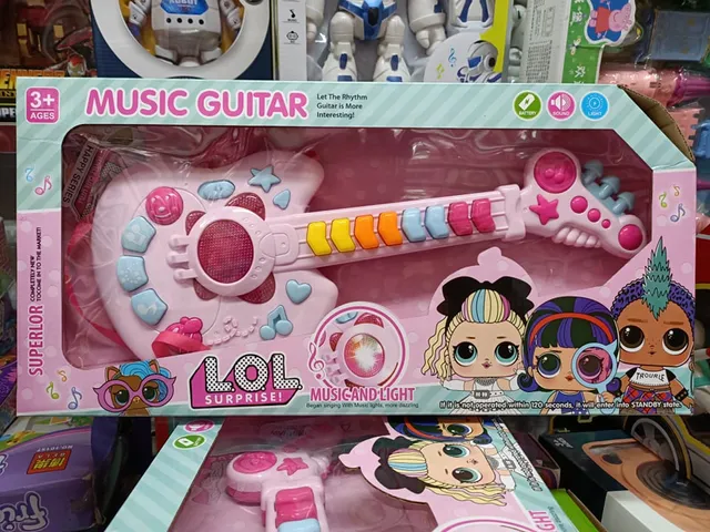 Đồ chơi đàn guitar chạy bằng pin có đèn và nhạc Music guitar LOL Surprise 665-1