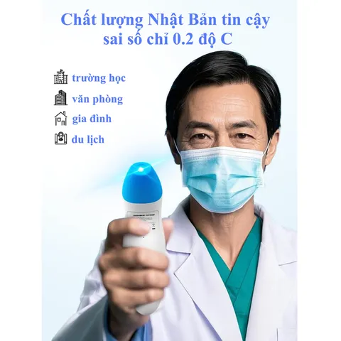 Nhiệt Kế Hồng Ngoại Mediken PC816 Nhật Bản - 2 Chức Năng Đo Trán, Tai, Đo Nhanh Chỉ Trong 1 Giây, Chức Năng Ghi Nhớ 32 Lần
