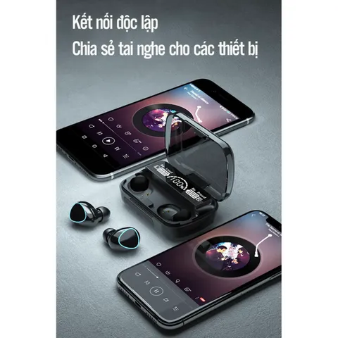 Tai Nghe Không Dây M10 - Bluetooth 5.1 Chống Nước IPX7 - Âm Thanh HIFI Trung Thực, Thời Gian Nghe Lên Đến 6 Giờ