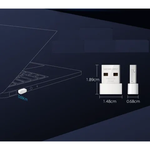 USB Mini WiFi MERCURY 150Mbps - Thiết bị thu sóng WiFi cho máy tính để bàn, nhỏ gọn, dễ sử dụng, chính hãng