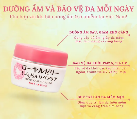 Gel Dưỡng Ẩm Phục Hồi Da Sữa Ong Chúa OZIO NACHULIFE REPAIR CARE 75g - Chăm Sóc Da Mềm Mại, Dưỡng Ẩm Tối Đa, Hàng Nhật Bản
