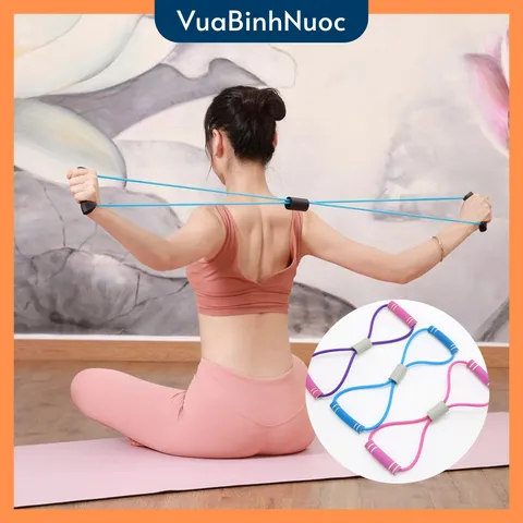 Dây kéo tập gym,dây kháng lực số 8, tập lưng và chân tiện lợi, nhỏ gọn nhiều màu sắc - Vuabinhnuoc