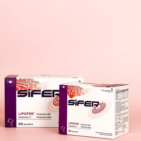 Sắt Sinh Học Lipofer Sifer - Hỗ Trợ Bổ Sung Sắt và Vitamin C, B12 - Hộp 30 Gói, Giúp Tăng Cường Sức Khỏe Mẹ Và Bé