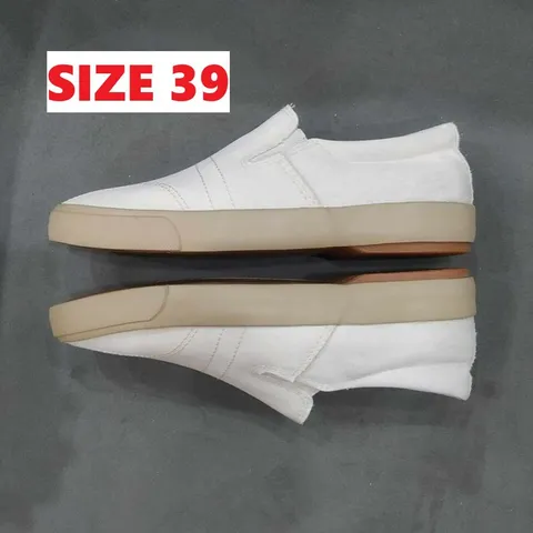 Giầy Lười Nam HUANY Vải Trắng SLIP-ON Thời Trang - Phong Cách Năng Động Cho Nam và Nữ, Đủ Size 38-43
