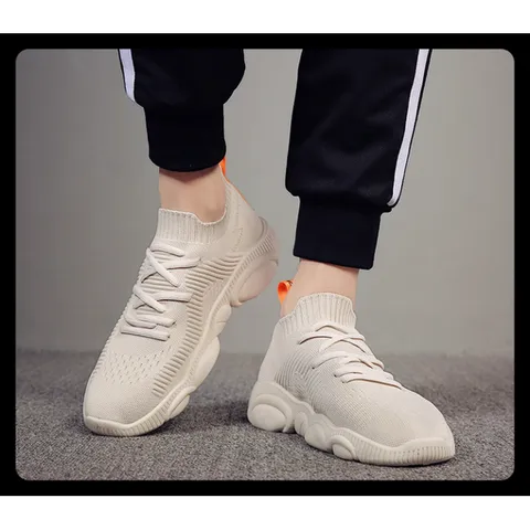 Giày Sneaker Nam G12 Kem - Thể Thao Cao Cấp Phong Cách Hàn Quốc, Thoải Mái, Dễ Phối Đồ, Chất Liệu Cao Cấp
