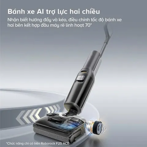 Cây Lau Nhà Thông Minh Roborock F25 - Lực Hút 20.000 Pa, Giặt Giẻ Nóng 90°C, Cảm Biến Thông Minh, Dễ Dàng Lau Sạch Mọi Bề Mặt