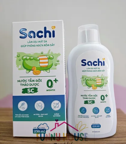 Nước Tắm Gội SACHI - Chiết Xuất Từ Thiên Nhiên, Phòng Ho Cảm, Ngừa Rôm Sẩy, Bảo Vệ Bé Khỏi Muỗi và Côn Trùng