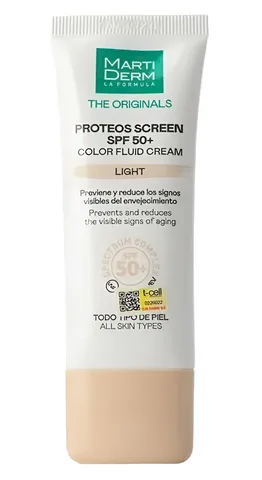 Kem Chống Nắng MartiDerm Proteos Screen SPF50+ Color Cream Light-Chống nắng màu nền Mềm Mại và Bảo Vệ Da Chống Tia UV 40ml