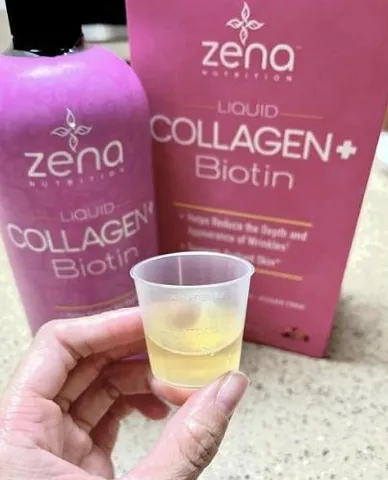 ​Collagen + Biotin Zena Liquid 900ml hỗ trợ da căng mịn, giảm nếp nhăn, tóc móng dẻo dai hơn hàng nội địa Mỹ