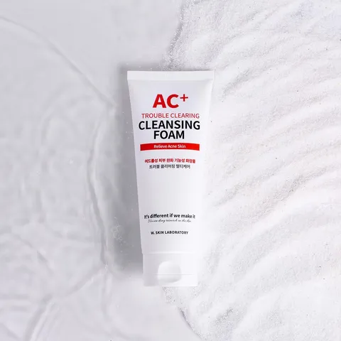 Sữa Rửa Mặt W.SKIN LABORATORY AC+ cho Da Dầu Mụn - Foam Làm Sạch Sâu, Ngăn Ngừa Mụn, 150ml, Mỹ Phẩm Hàn Quốc Chính Hãng