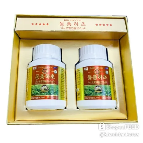 Viên uống Đông trùng hạ thảo Bio Apgold - Hỗ trợ miễn dịch và sức khỏe mắt (Hộp 2 lọ x 60 viên)