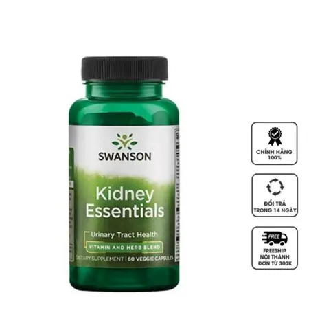 Viên Uống Hỗ Trợ Sức Khỏe Thận Swanson Kidney Essentials - Hỗ Trợ Lọc Và Đào Thải Độc Tố, Duy Trì Sức Khỏe Thận Tối Ưu