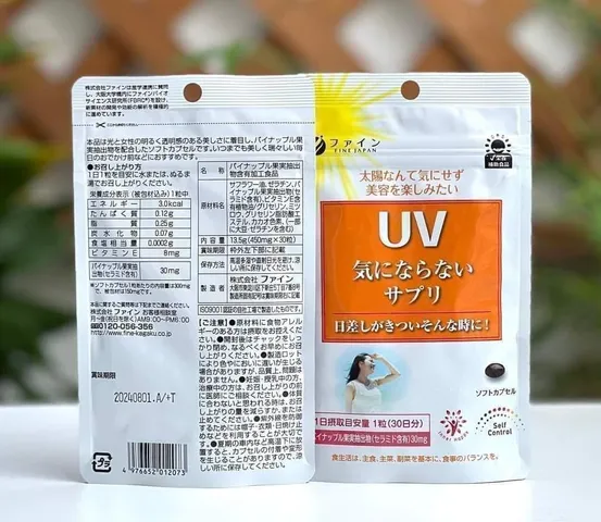Viên uống UV Care Plus hỗ trợ chống nắng Fine Japan Nhật túi 30 viên