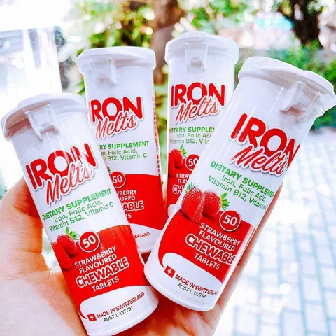 Iron Melts - Viên bổ sung Sắt Iron Melts  Acid Folic, vitamin B12 và vitamin C, 50 viên - Úc