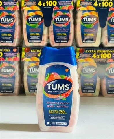 Kẹo ngậm giảm đầy hơi khó tiêu Tums Antacid Extra Strength 100 viên (đâu)