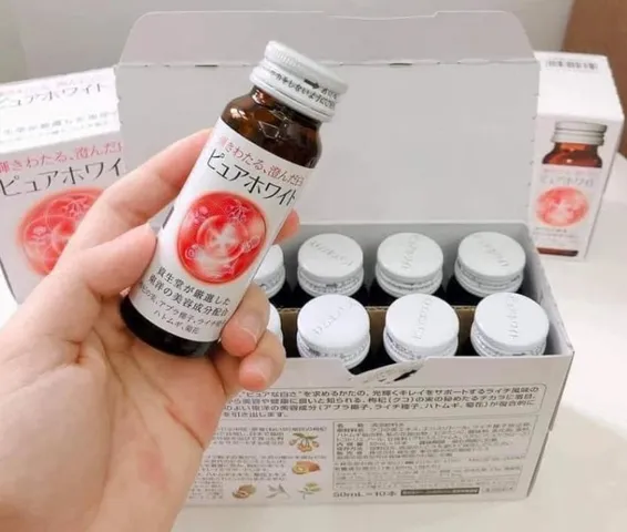 Nước uống The Collagen Pure White Hỗ Trợ Trắng Da Nhật Bản (1 hộp 10 ống x 50ml)