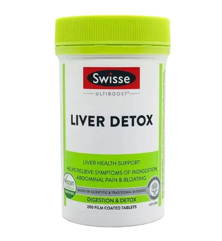 Viên uống thanh lọc gan Swisse Liver Detox Úc 120 viên - Hỗ trợ chức năng gan, cải thiện sức khỏe bằng Milk Thistle, Artichoke, Turmeric, Choline