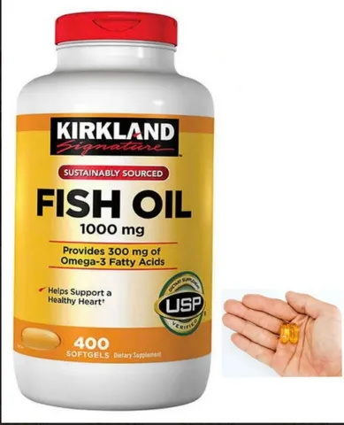 Viên uống dầu cá Kirkland Signature Omega-3 1000mg - Bổ sung EPA DHA giúp tăng cường sức khỏe tim mạch và thị lực - 400 viên.