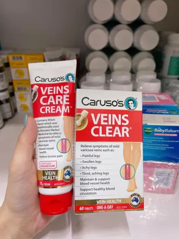 Viên Uống Hỗ Trợ Suy Giãn Tĩnh Mạch Caruso'S Veins Clear 60 Viên