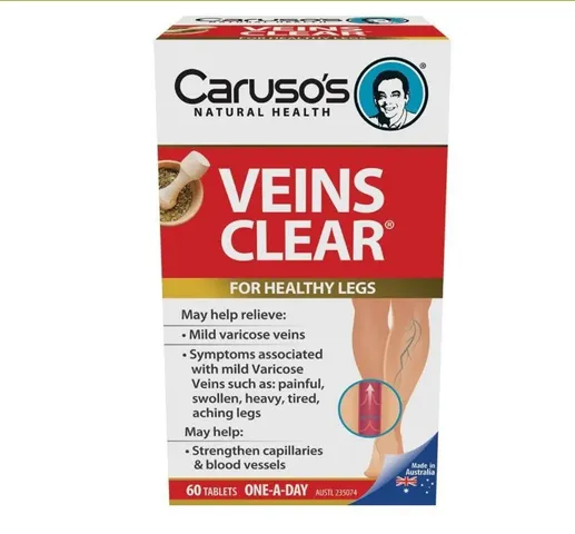 Viên Uống Hỗ Trợ Suy Giãn Tĩnh Mạch Caruso'S Veins Clear 60 Viên