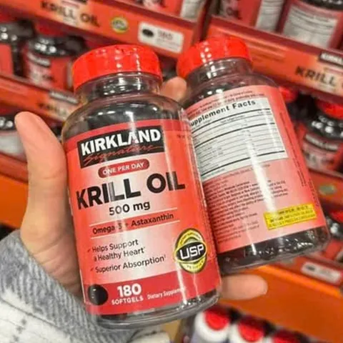 Dầu nhuyễn thể Kirkland Krill Oil 500mg USA 180 viên