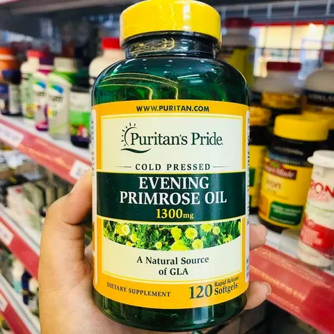 Viên uống tinh dầu hoa anh thảo Evening Primose Oil 1300mg Puritan's Pride Mỹ - Cải thiện sức khỏe sinh lý và làn da tự nhiên 120 viên