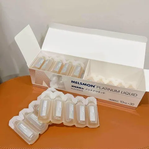 Nước Uống Melsmon Platinum Liquid Placenta Đẹp Da  10ml X 30 Ống