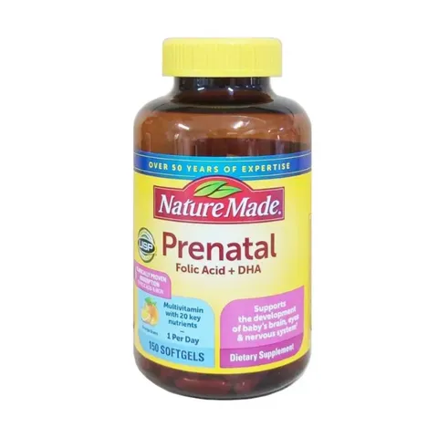 Vitamin Tổng Hợp Bầu Mỹ Nature Made 150 Viên - Hỗ Trợ Sức Khỏe Mẹ Bầu và Phát Triển Thai Nhi