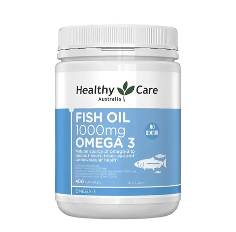 Dầu Cá Omega 3 Healthy Care 1000mg - 400 Viên Hỗ Trợ Sức Khỏe Tim Mạch, Tăng Cường Trí Nhớ, Làm Đẹp Da - Sản Phẩm Úc Chính Hãng