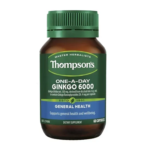 Viên bổ não Thompson's One A Day Ginkgo 6000mg - Hỗ trợ trí nhớ và tuần hoàn não - 60 viên của Úc