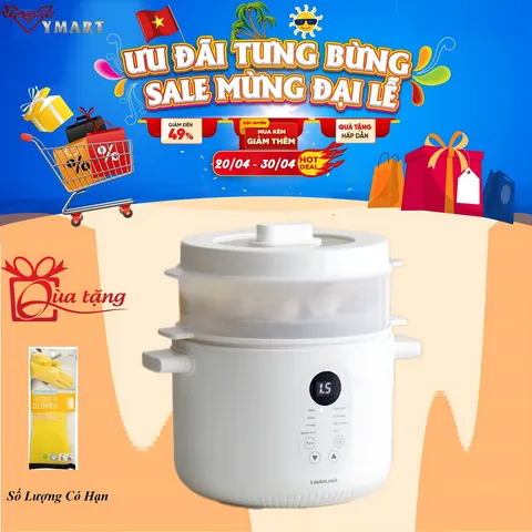 Nồi Nấu Chậm Đa Năng LocknLock Bianco 2.5L EJP164IVY - 7 Chức Năng, 4 Thố Sứ, Giữ Ấm Lên Đến 24 Giờ - Hàng Chính Hãng