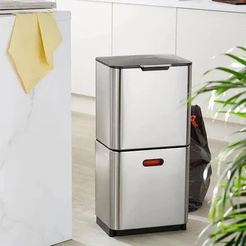Thùng Rác 2 Ngăn Joseph Joseph 30060 - Thiết Kế Dọc 60L Tiết Kiệm Không Gian, Phân Loại Rác Thải và Tái Chế Hữu Ích