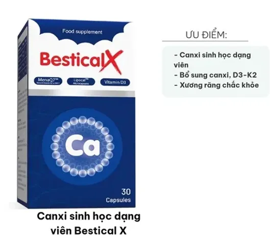Viên uống bổ sung Canxi Bestical X Ergopharm - Hỗ trợ xương và răng khỏe mạnh với Vitamin D3 và K2 (30 viên)