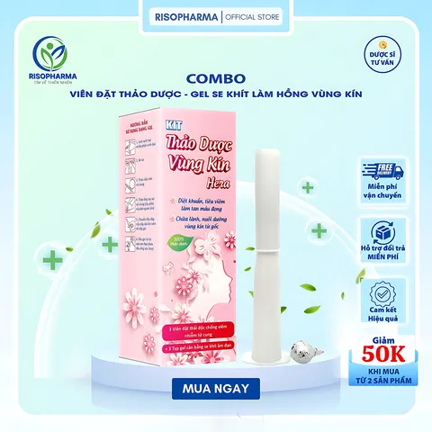 COMBO Viên Đặt - Gel Se Khít, Làm Hồng Vùng Kín Hera - Chống Viêm, Khử Mùi, Giảm Nấm Ngứa, An toàn, Hiệu Quả